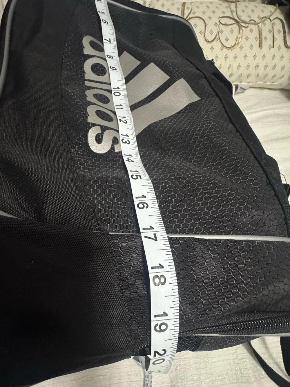 adidas Black Duffel Bag with White Logo